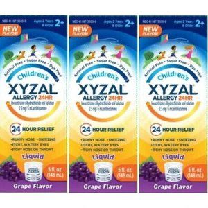 Xyzal Children's Allergy 24HR Oral Solution, Grape, 5 Fl. Oz ( Pack of 3 )